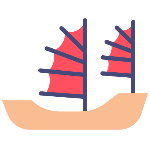 icono de barco tradicional chino