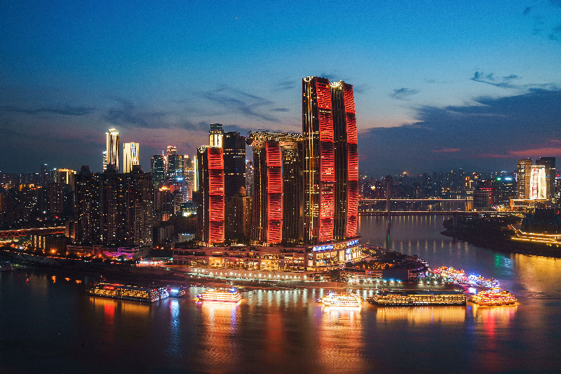 Chongqing edificios de noche